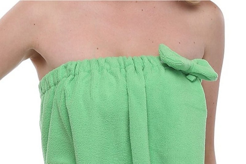 goodmansam Women's Shower Wrap Robes Spa Body Wrap Bathrobe Ultra Absorbent Cover up Towels, Green - Image 2